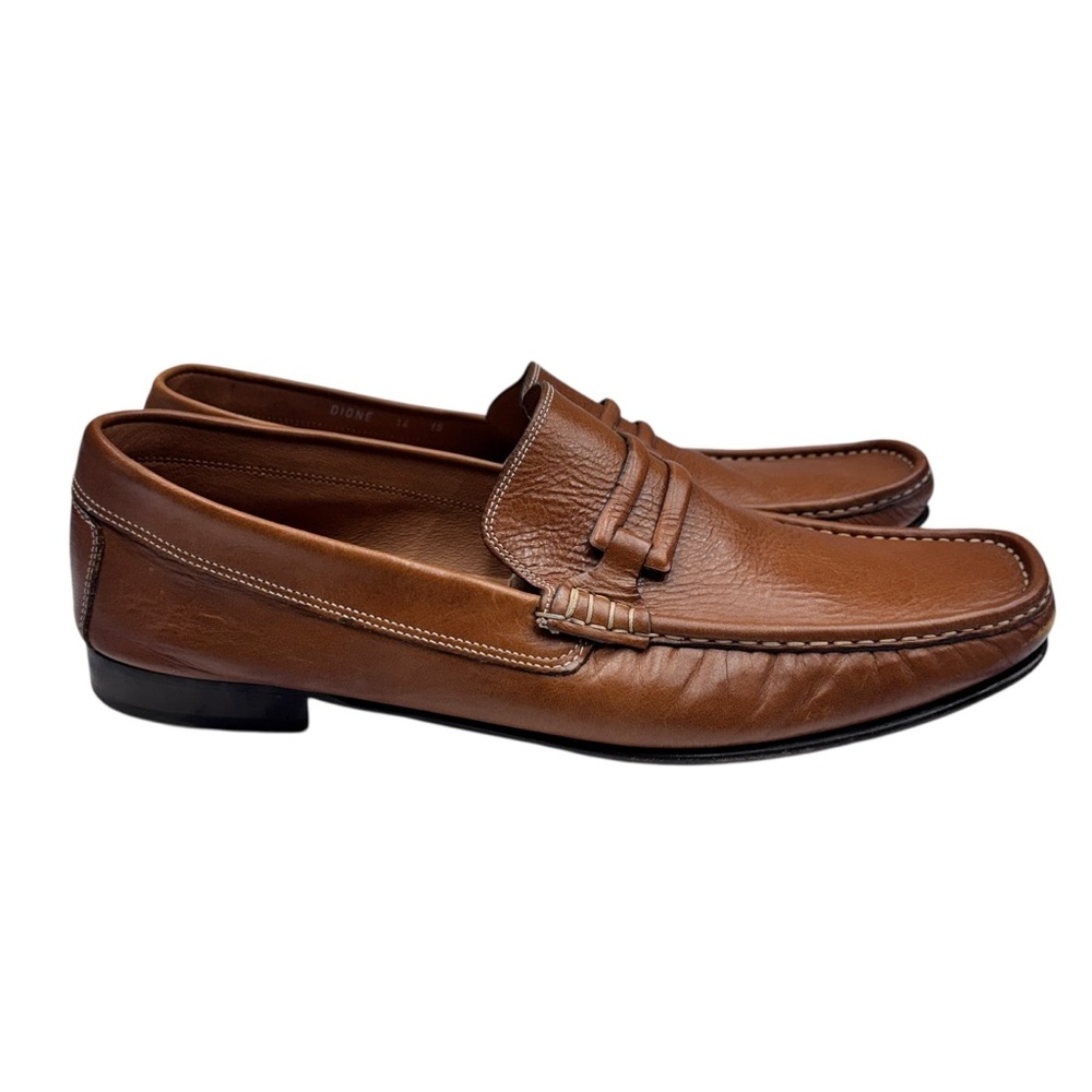 Donald Pliner Dione Men’s Loafers Tan Leather Sz 15
